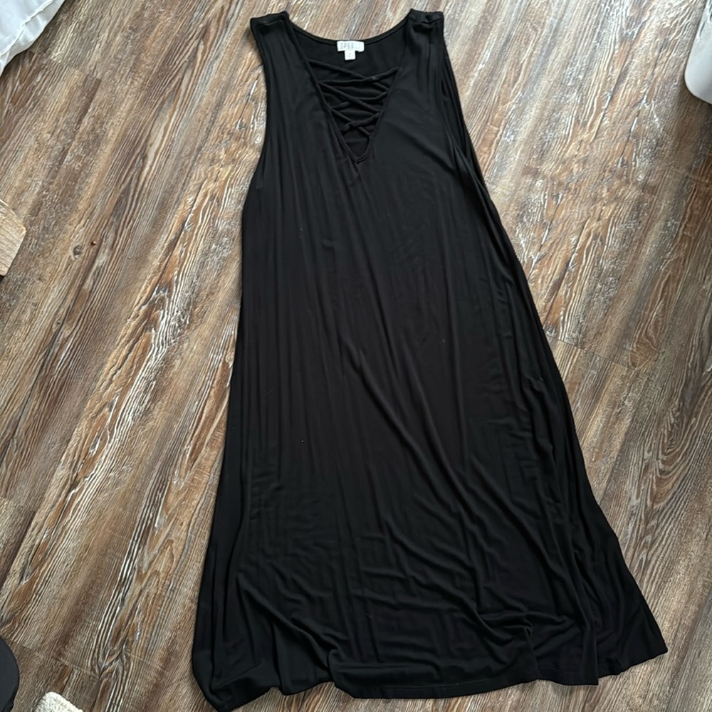 Black sundress with neck detail